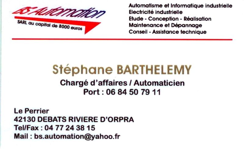 Carte de visite BS Automation
