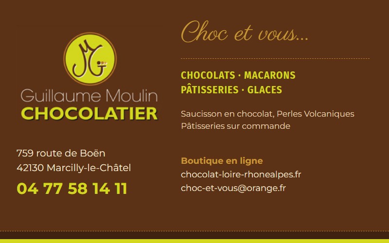 Carte de visite Guillaume Moulin Chocolatier, Choc et Vous