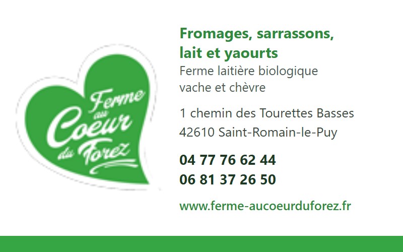 Carte de visite Ferme au Cœur du Forez