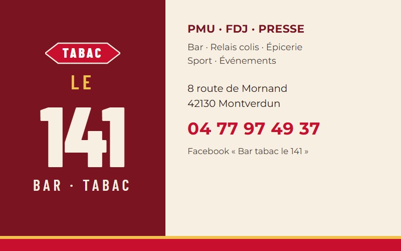 Carte de visite Bar Tabac Le 141