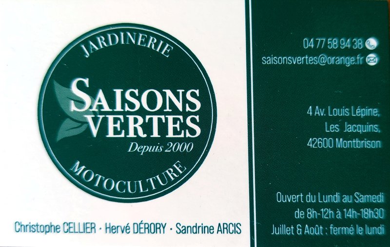 Carte de visite Saisons Vertes